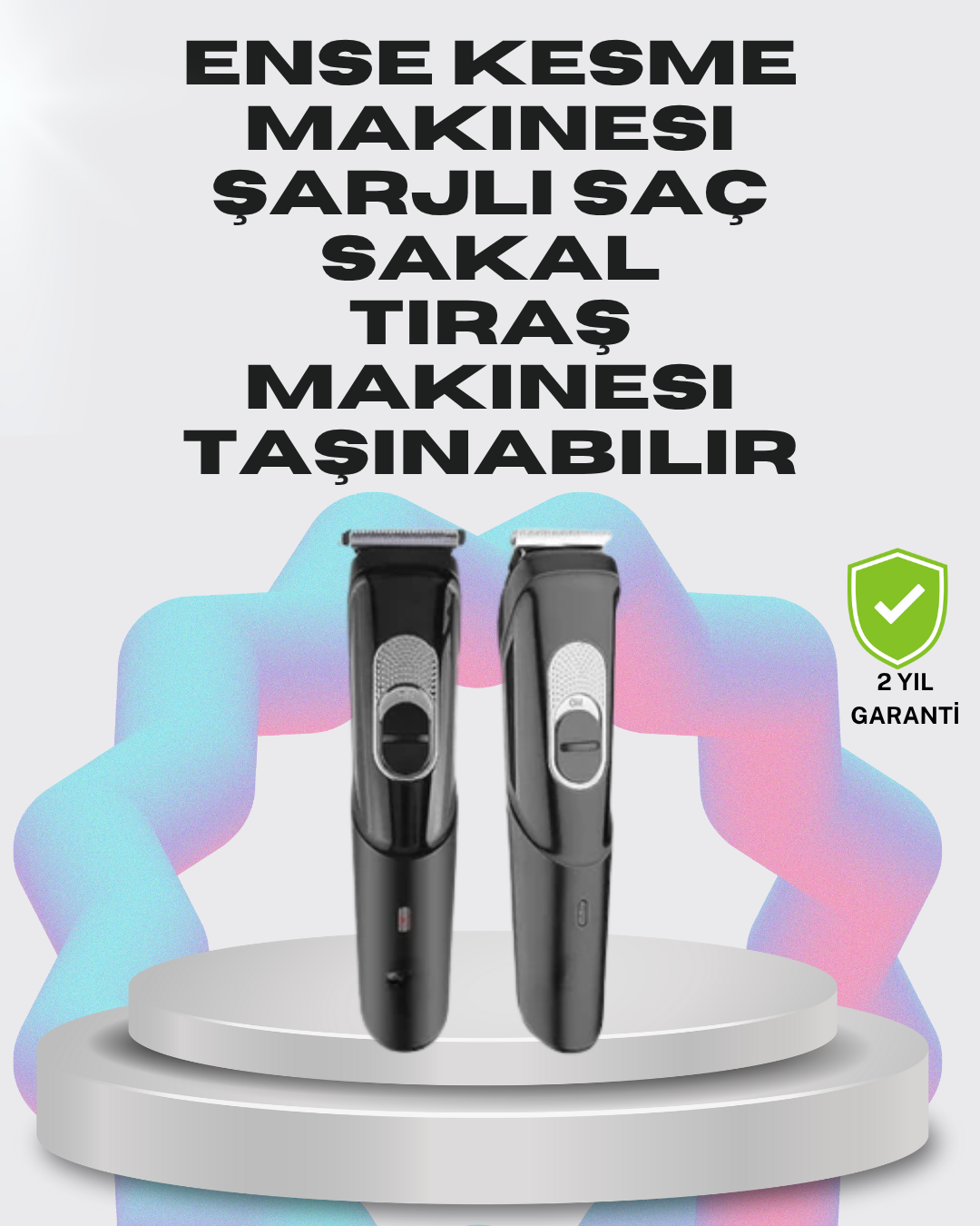 Taşınabilir Şarjlı Saç Sakal Tıraş Makinesi – 3 Taraklı Sessiz ve Ergonomik