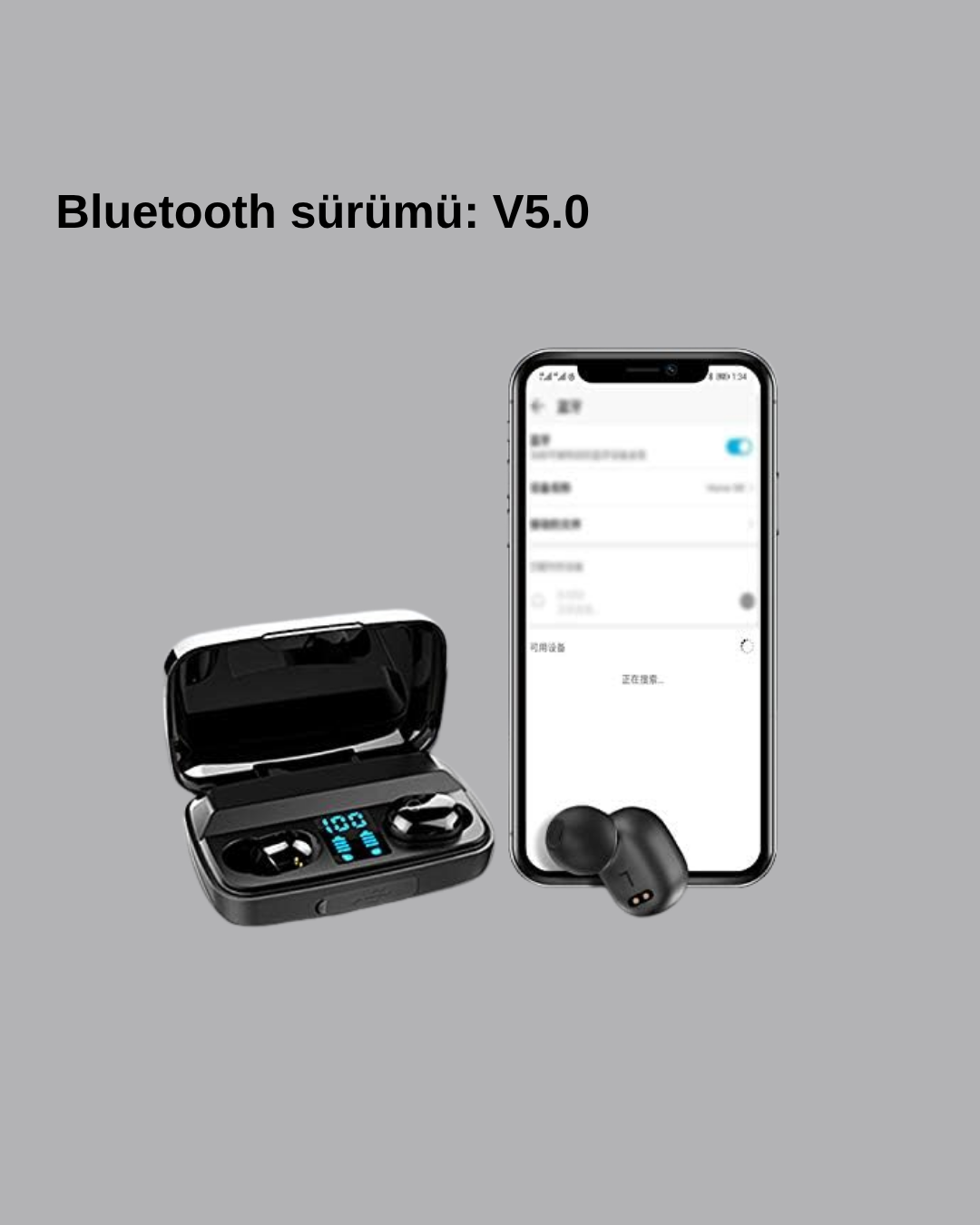 A10s TWS Bluetooth 5.0 Kulaklık – Powerbank’li Şarj Kutusu Dokunmatik Kontrol Gerçek Stereo - Görsel 4