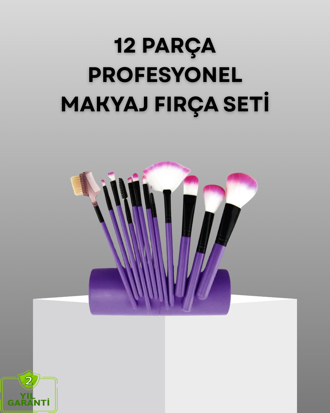 Ultra Yumuşak 12’li Makyaj Fırça Seti – Dökülme Yapmaz Dalin Şampuan ile Temizlenebilir