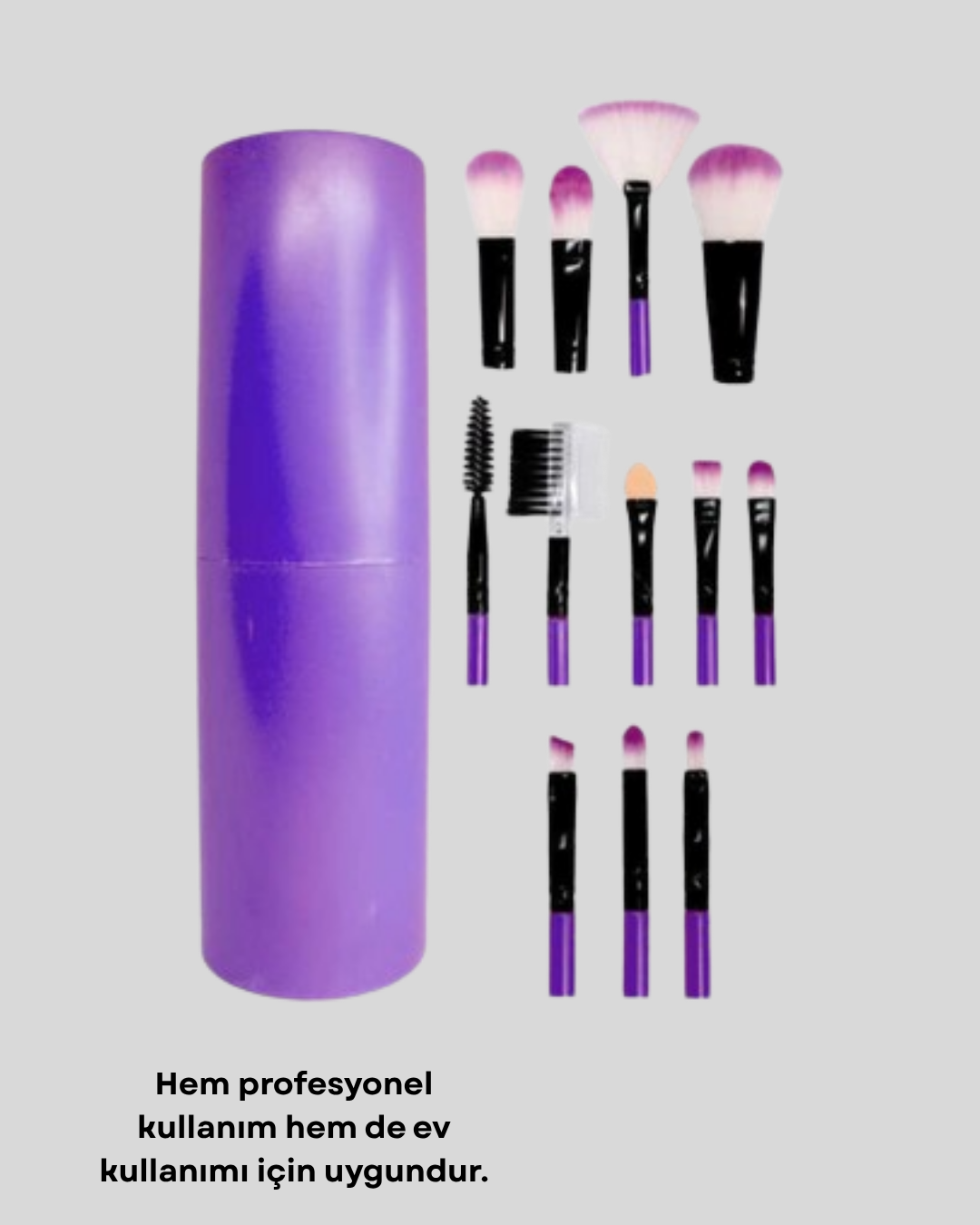 Ultra Yumuşak 12’li Makyaj Fırça Seti – Dökülme Yapmaz Dalin Şampuan ile Temizlenebilir - Görsel 5