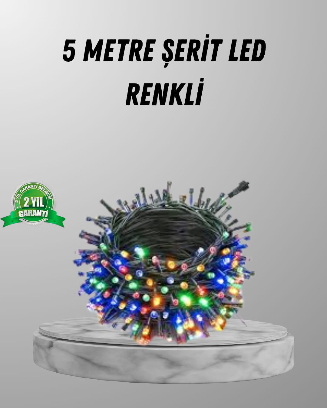 Siyah Kablolu LED Dekor Işık – 50 Ampullü 8 Farklı Işık Modu Suya Dayanıklı Tasarım