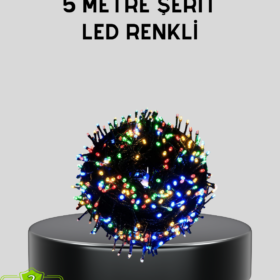 5 Metre 50’li LED Işık – Siyah Kablolu Çok Fonksiyonlu İç ve Dış Mekan Kullanımı
