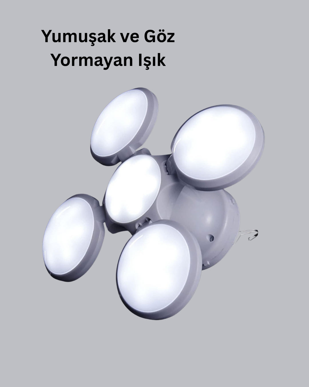 5 Kanatlı Solar Kamp Lambası – USB Şarjlı Taşınabilir IP65 Su Geçirmez Bahçe Lambası - Görsel 2