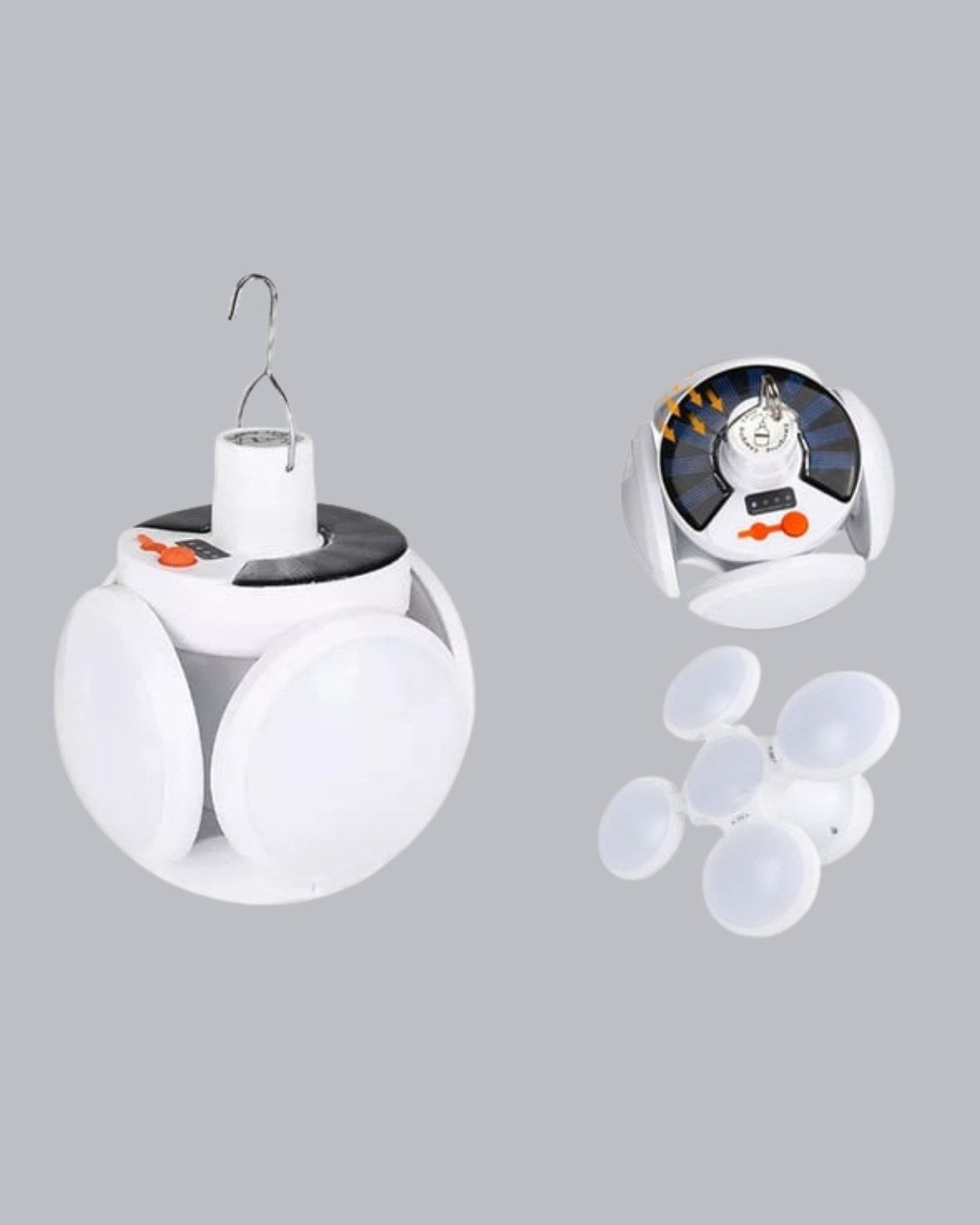 5 Kanatlı Solar Kamp Lambası – USB Şarjlı Taşınabilir IP65 Su Geçirmez Bahçe Lambası - Görsel 5