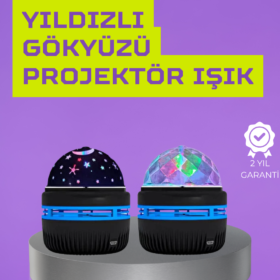 USB’li Yıldız Projektör Lamba – Döner Galaxy Işık Şovu Çocuk ve Yetişkin Uyku Lambası