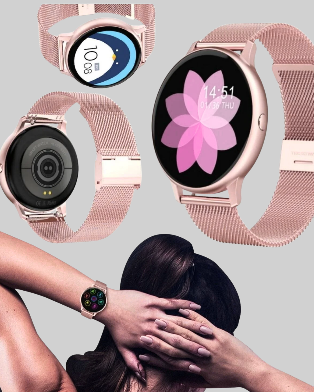 Akıllı Saat – Bluetooth Arama Suya Dayanıklı Renkli Ekran - Görsel 3