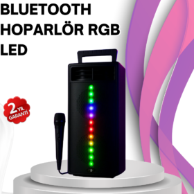 Renkli Işıklı Bluetooth Hoparlör – Taşınabilir Güçlü Ses Performansı