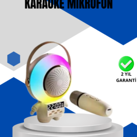 Kablosuz Mikrofonlu Astronot Tasarım Bluetooth Speaker Karaoke