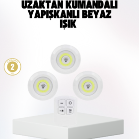 Kablosuz Gün Işığı 3’lü LED Spot Lamba Kumandalı