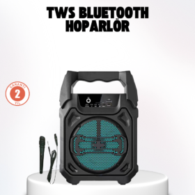 Taşınabilir 6.5” Bluetooth Hoparlör USB TF Kart Mikrofonlu Şarjlı Sistem