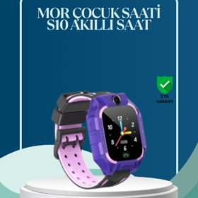 S10 Mor Çocuk Takip Saati Elektronik Bariyer ve Sesli Mesaj Destekli