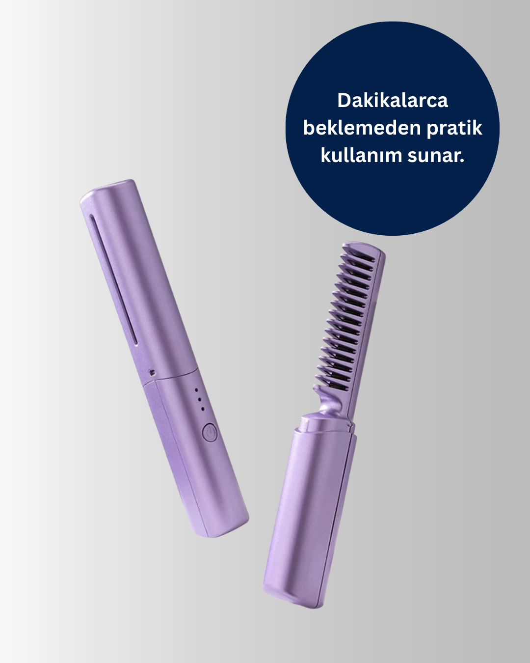 Isıtmalı Saç Düzleştirici Fırça – Kablosuz ve Hafif Tasarım - Görsel 4