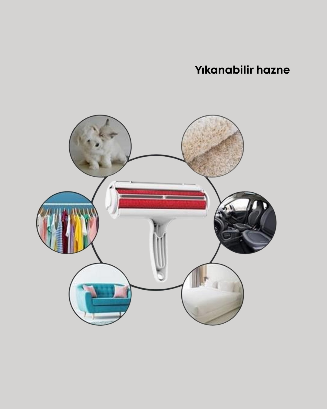 Hazneli Kedi Köpek Tüy Temizleyici – Halı Koltuk ve Kıyafet - Görsel 2