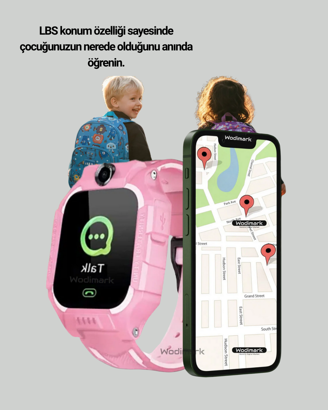 S10 Çocuk Takip Saati Güvenli Alan Uyarısı ve Sesli Mesaj - Görsel 4