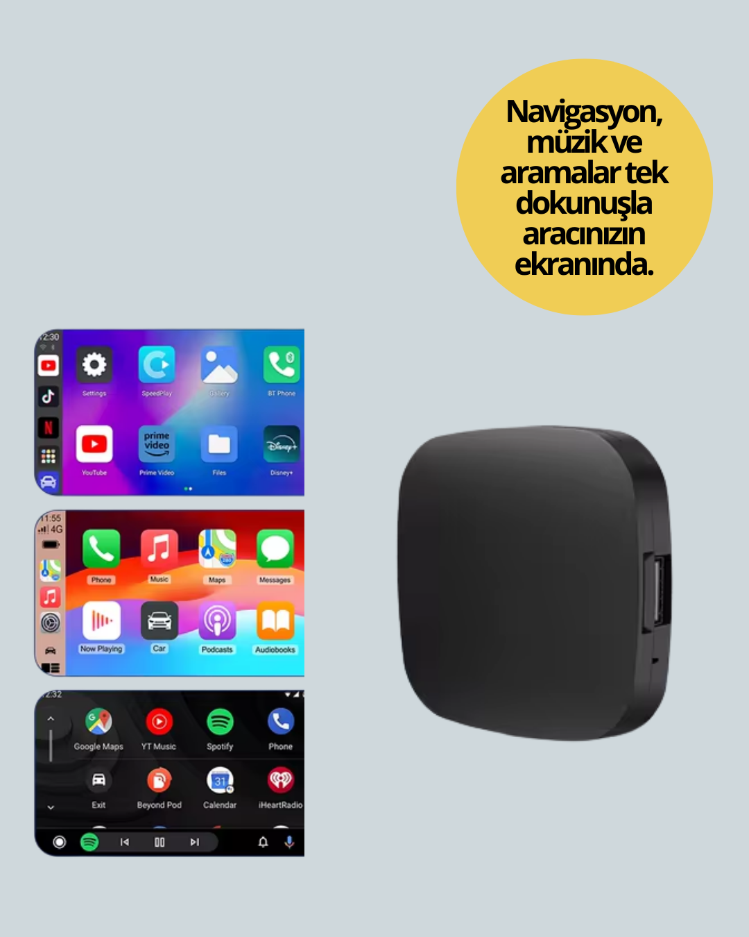 USB Girişli Tak Çalıştır Kablosuz Android Auto Cihazı - Görsel 4