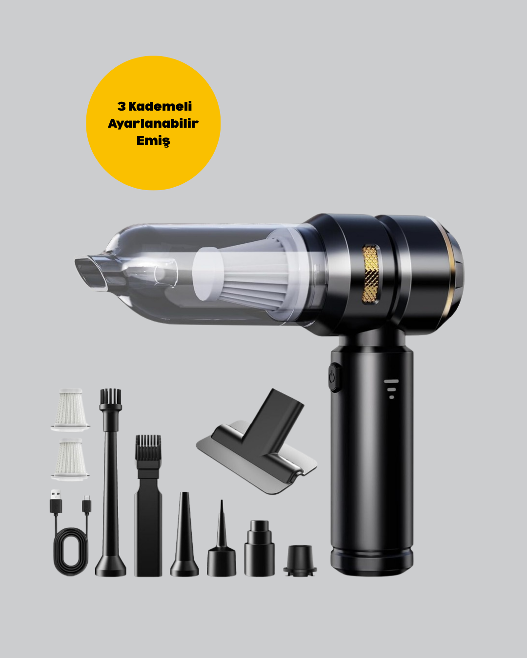 Yüksek Performanslı Araç İçi El Süpürgesi - Görsel 5