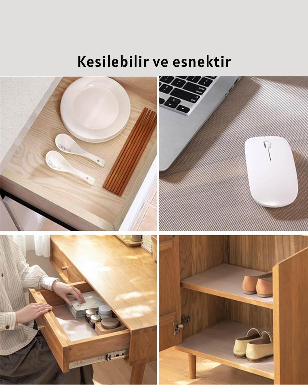 Eva malzemeden kaydırmaz şeffaf raflık buzdolabı kaplaması - Görsel 5