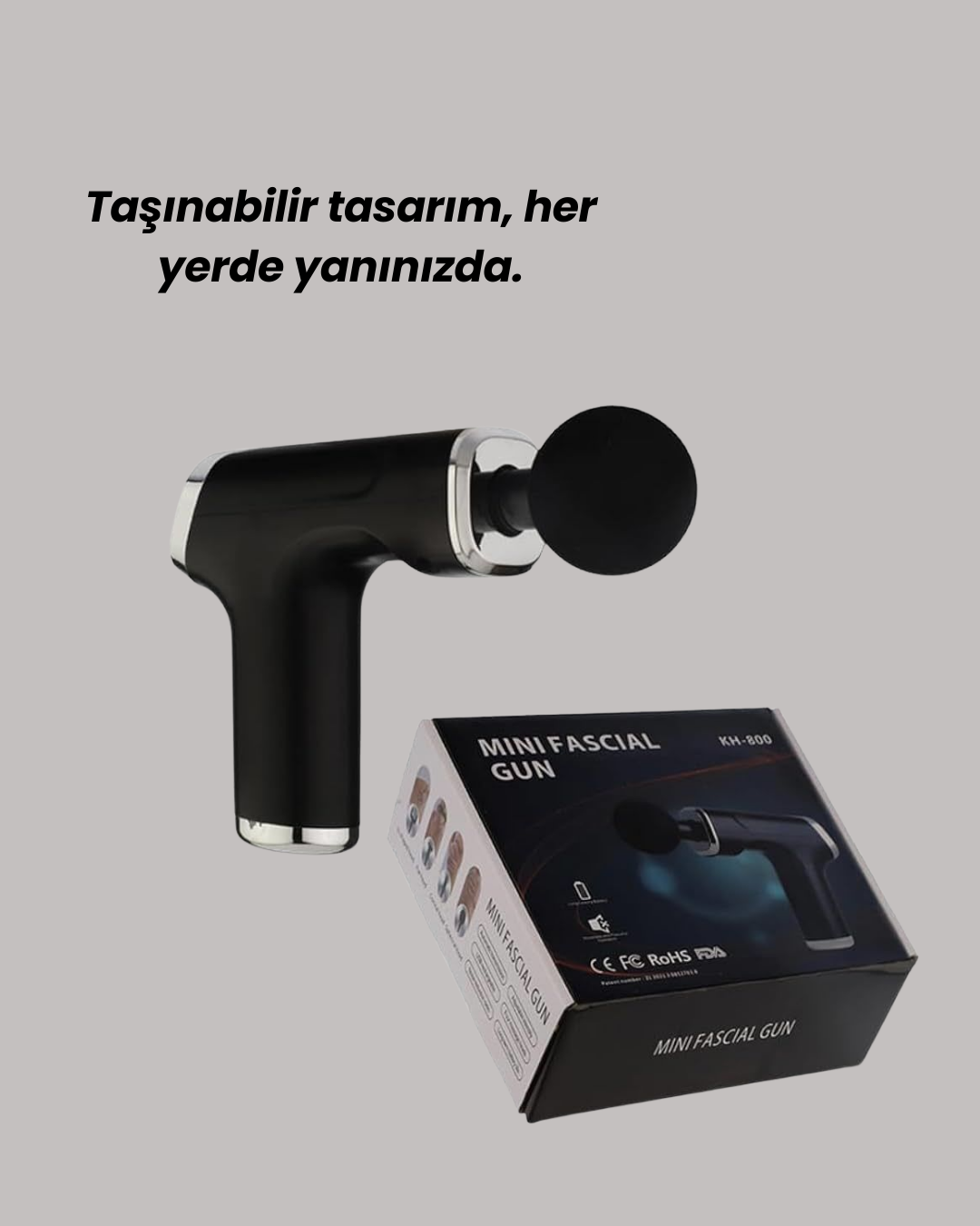 Mini Masaj Tabancası 4 Başlık 6 Hız Ayarlı - Görsel 3