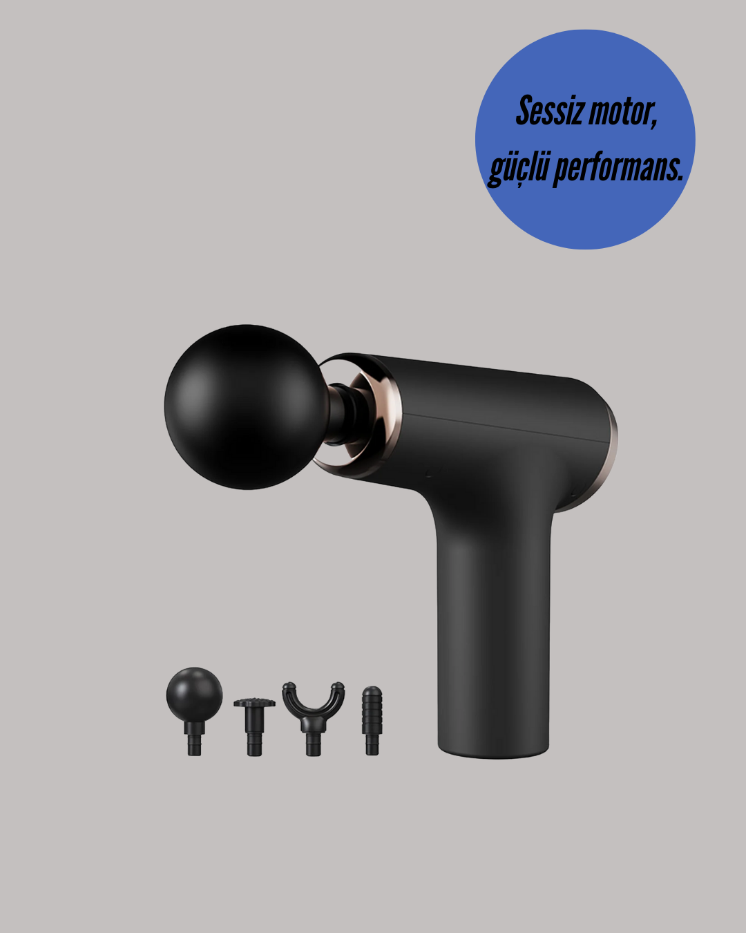 Mini Masaj Tabancası 4 Başlık 6 Hız Ayarlı - Görsel 4