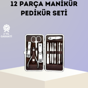Paslanmaz Çelik Çok Fonksiyonlu 12 Manikür Seti