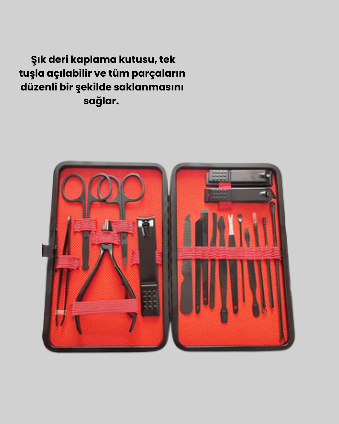 Profesyonel Paslanmaz Çelik Manikür & Pedikür Seti - Görsel 3