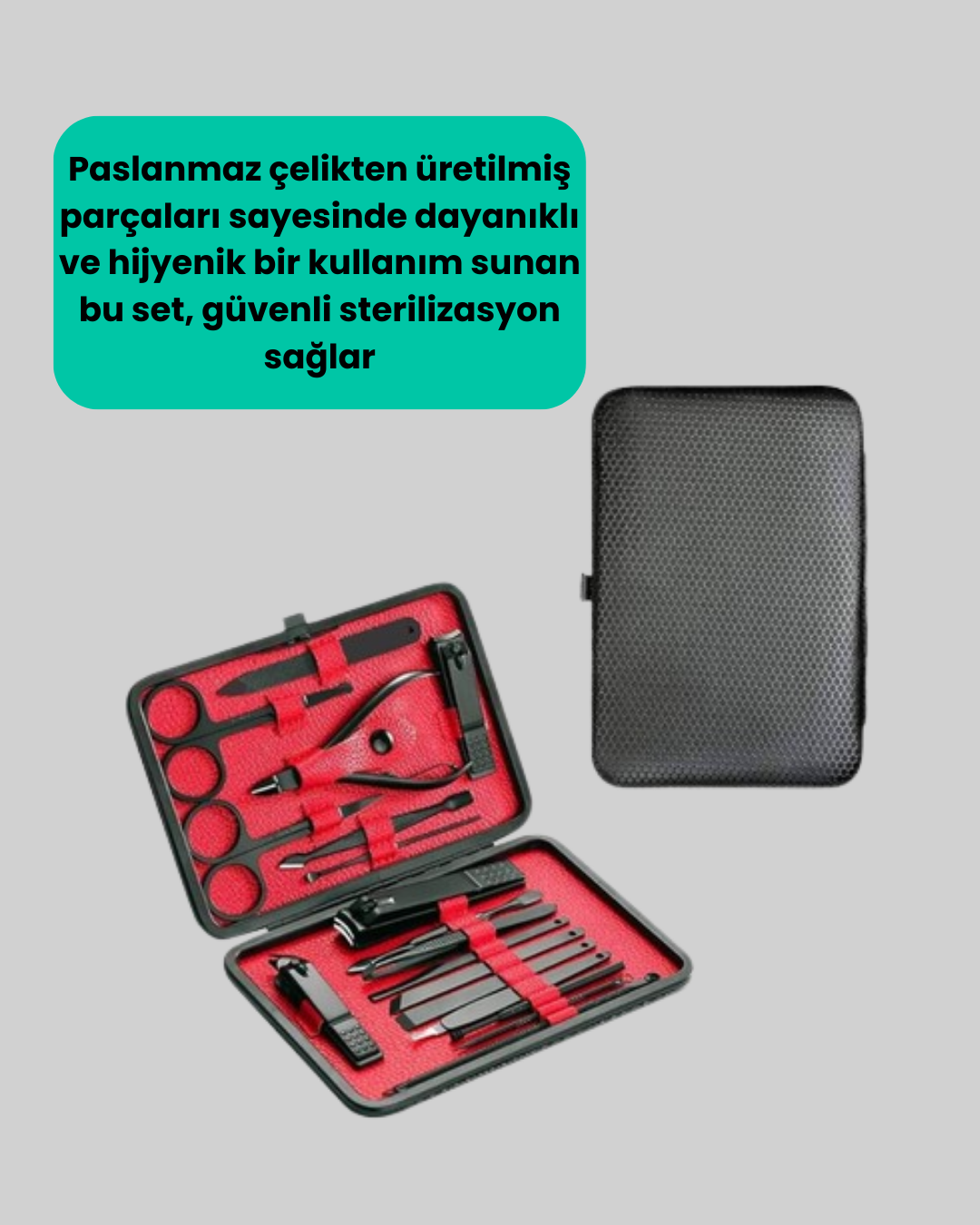 Profesyonel Paslanmaz Çelik Manikür & Pedikür Seti - Görsel 5