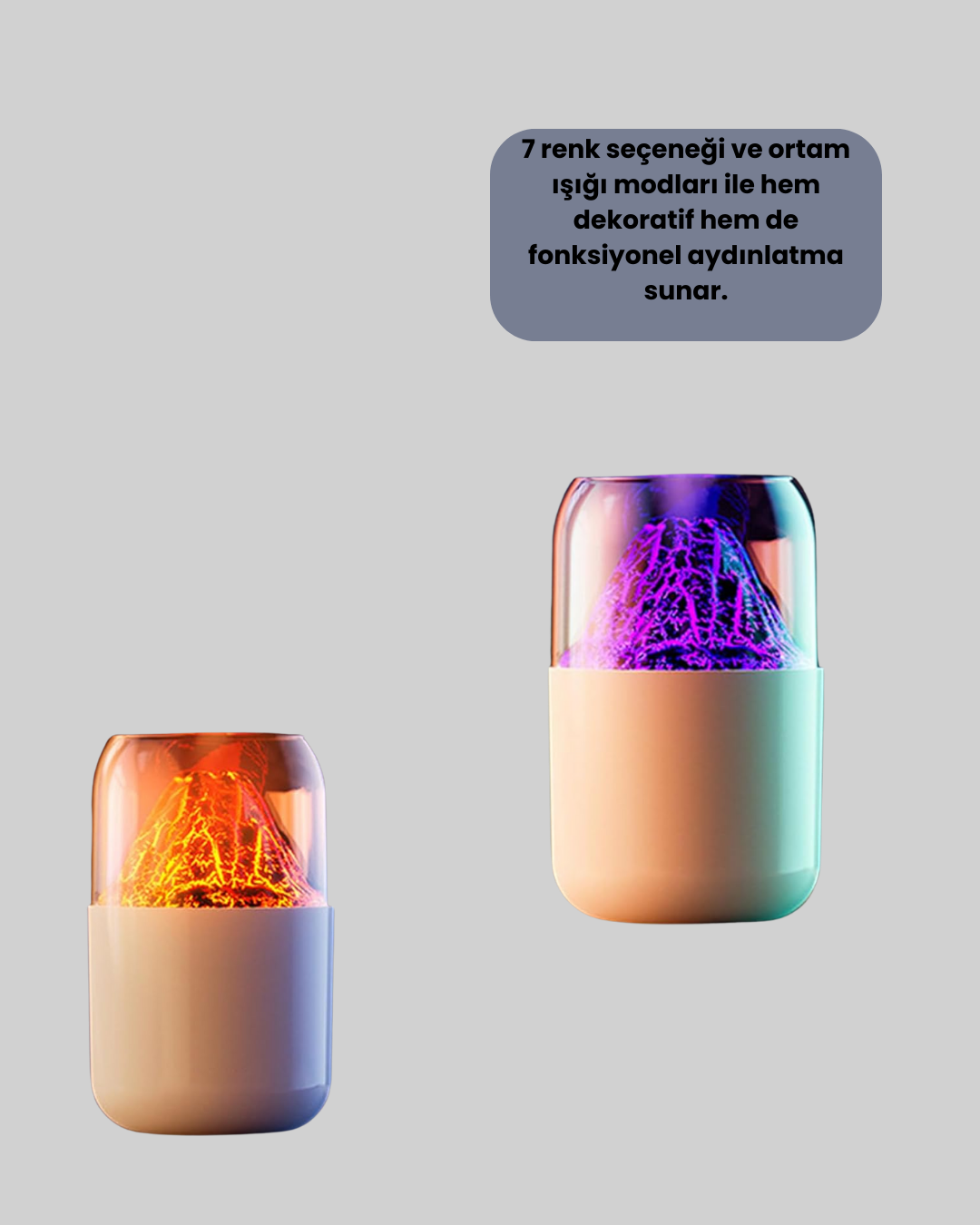 Volkanik Tasarımlı LED Işıklı Ultrasonik Nemlendirici - Görsel 4