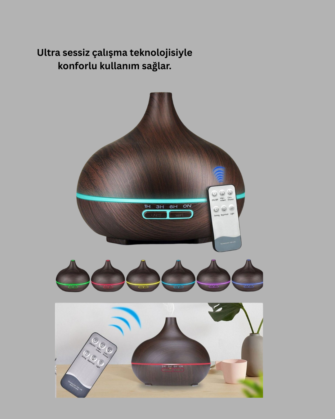 Büyük Su Hazneli Ultrasonik Difüzör ve Oda Nemlendirici - Görsel 5