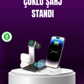 15W Hızlı Şarj Destekli 4’ü 1 Arada Kablosuz Şarj İstasyonu