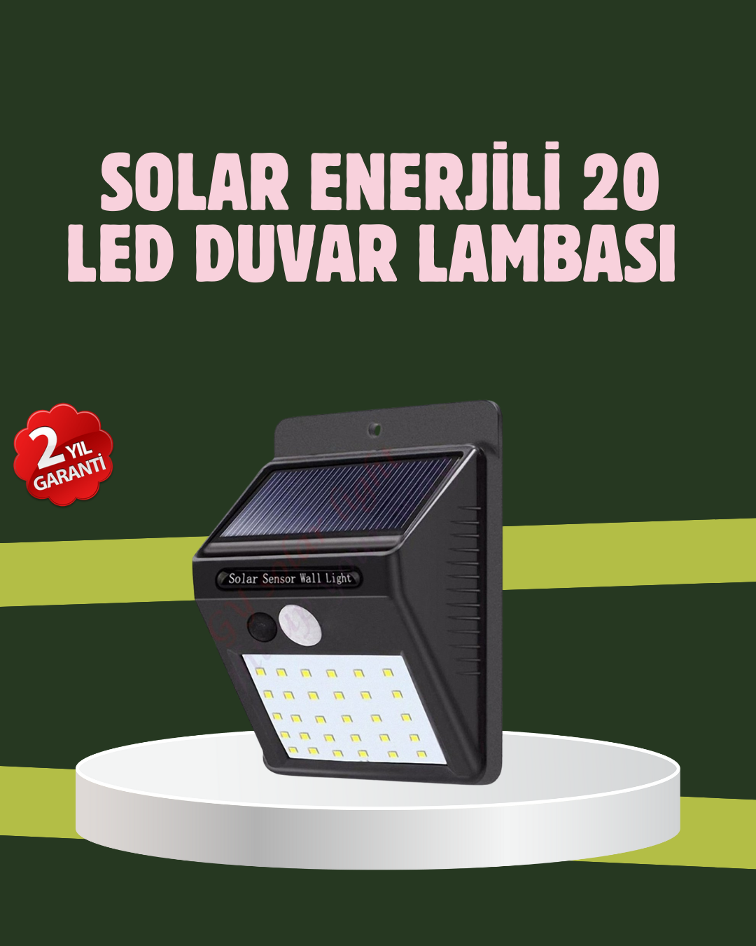Kablo Gerektirmeyen Solar LED Bahçe ve Veranda Işığı