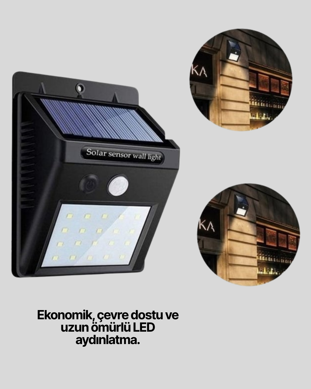 IP65 Dayanıklı Solar Enerjili Dış Cephe Aydınlatma - Görsel 5