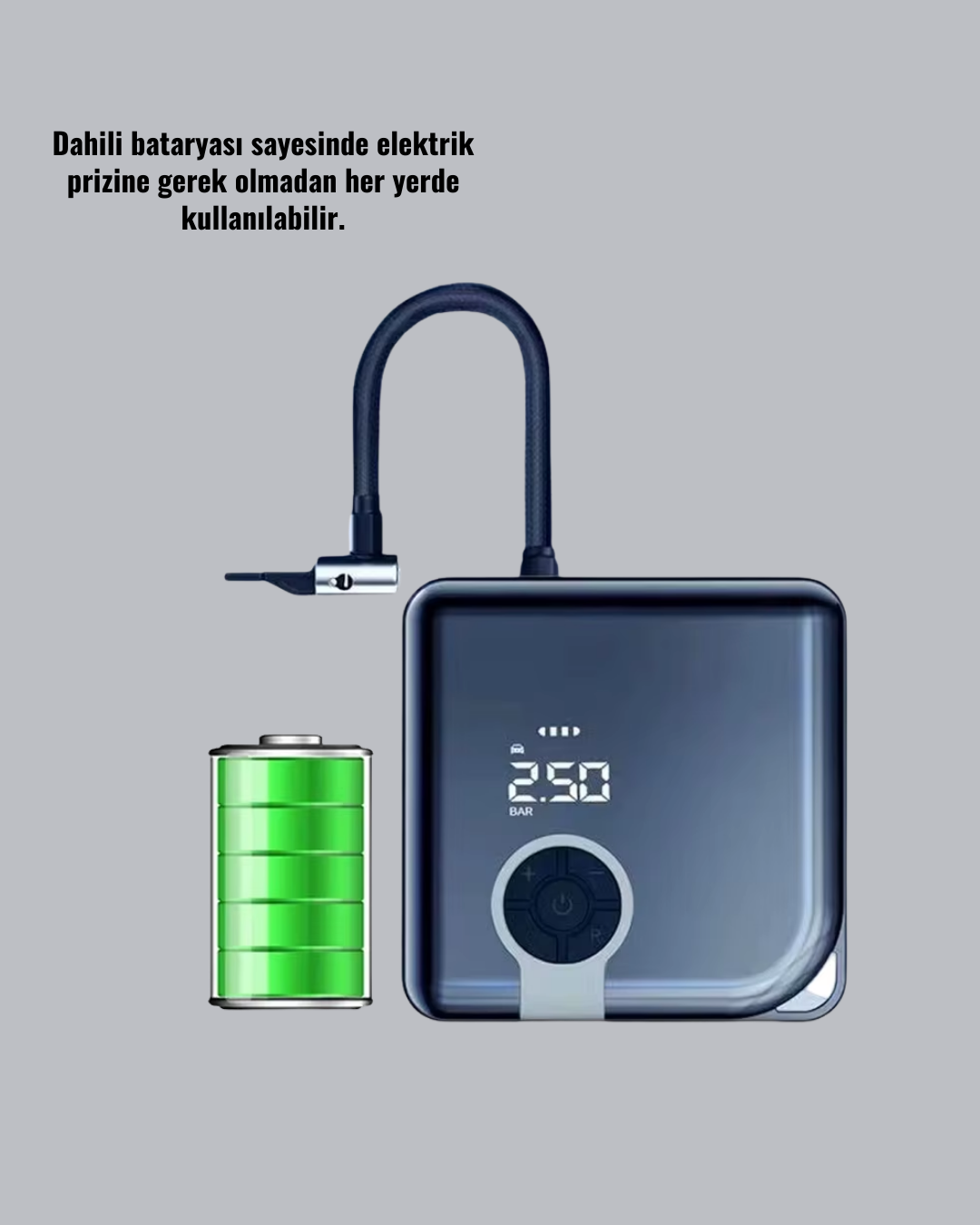 Type-C Şarj Girişli Taşınabilir Elektrikli Hava Pompası - Görsel 4