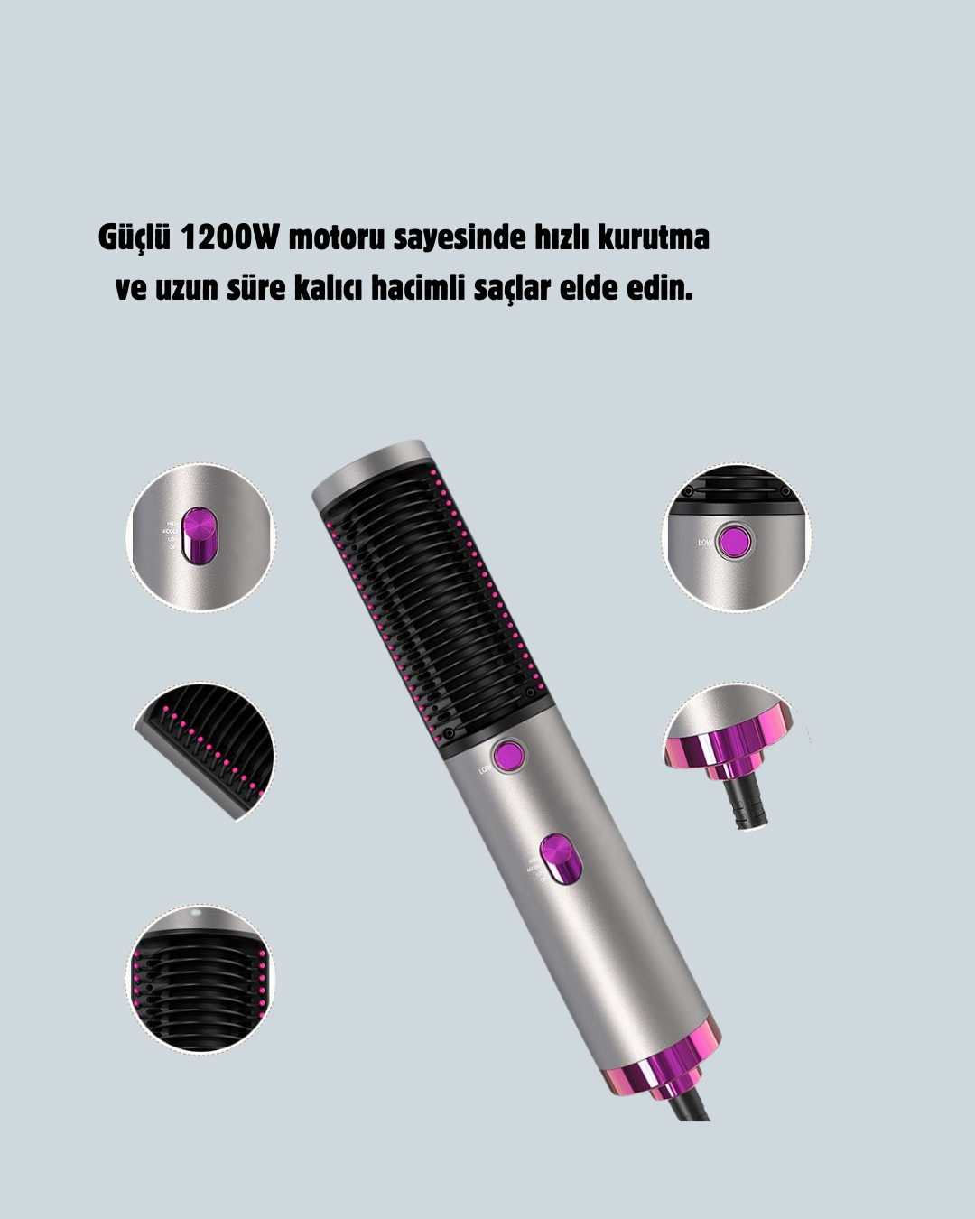 Elektriklenme Önleyici İyonik Saç Şekillendirme Fırçası - Görsel 2