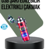 Güç Göstergeli Şarjlı Fenerli USB Elektrikli Çakmak