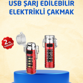 Tip C Şarjlı Dijital Ekranlı Çakmak ve El Feneri