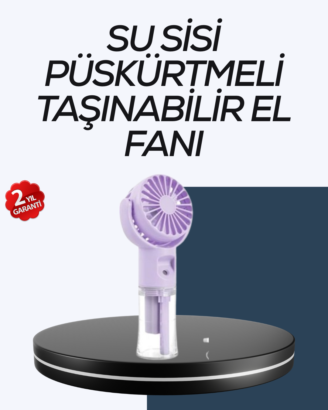 Masaüstü ve Elde Kullanıma Uygun Su Buharlı Şarjlı Fan