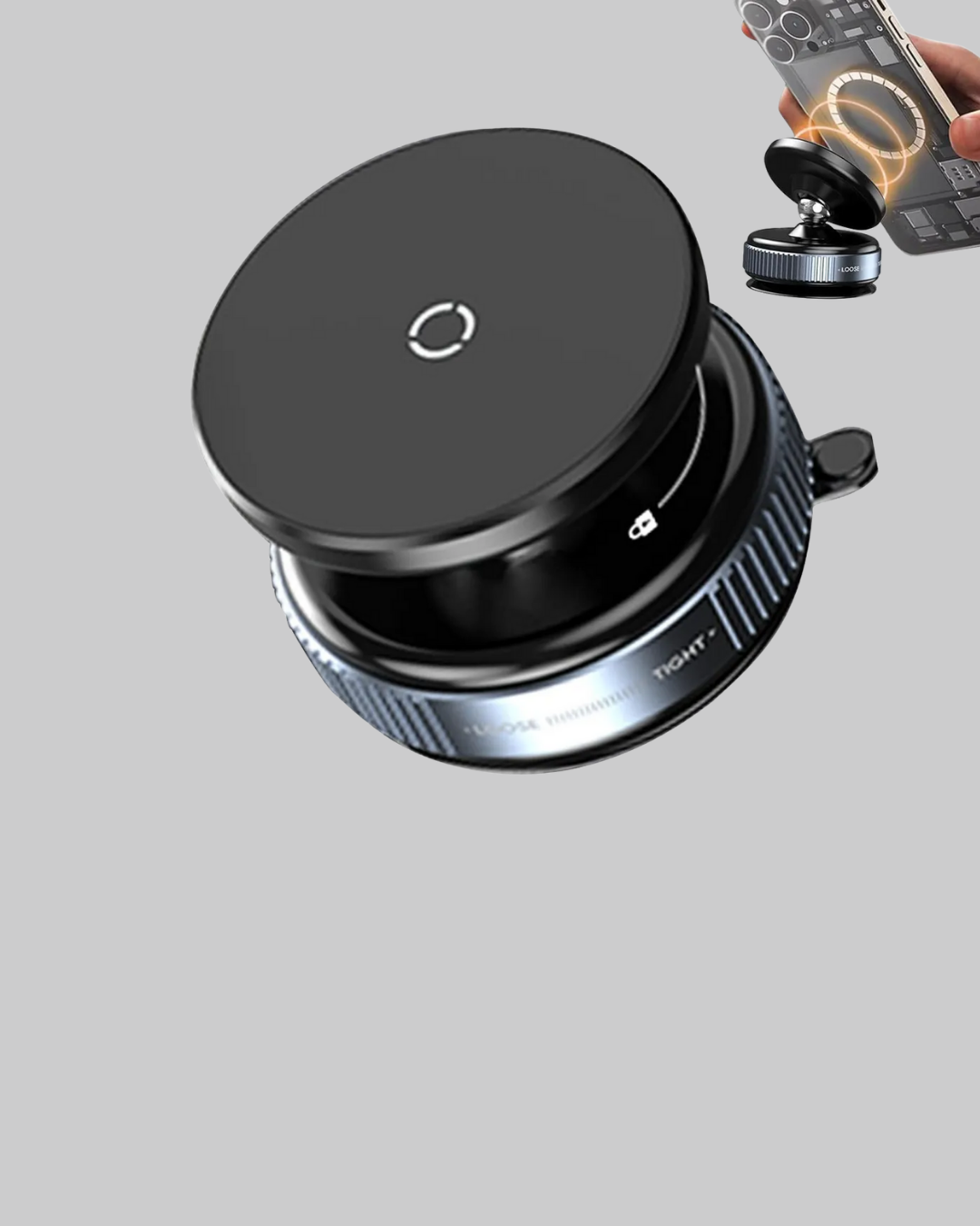 Araç İçi Manyetik Telefon Tutucu 360° Döner Vakumlu Stand - Görsel 5