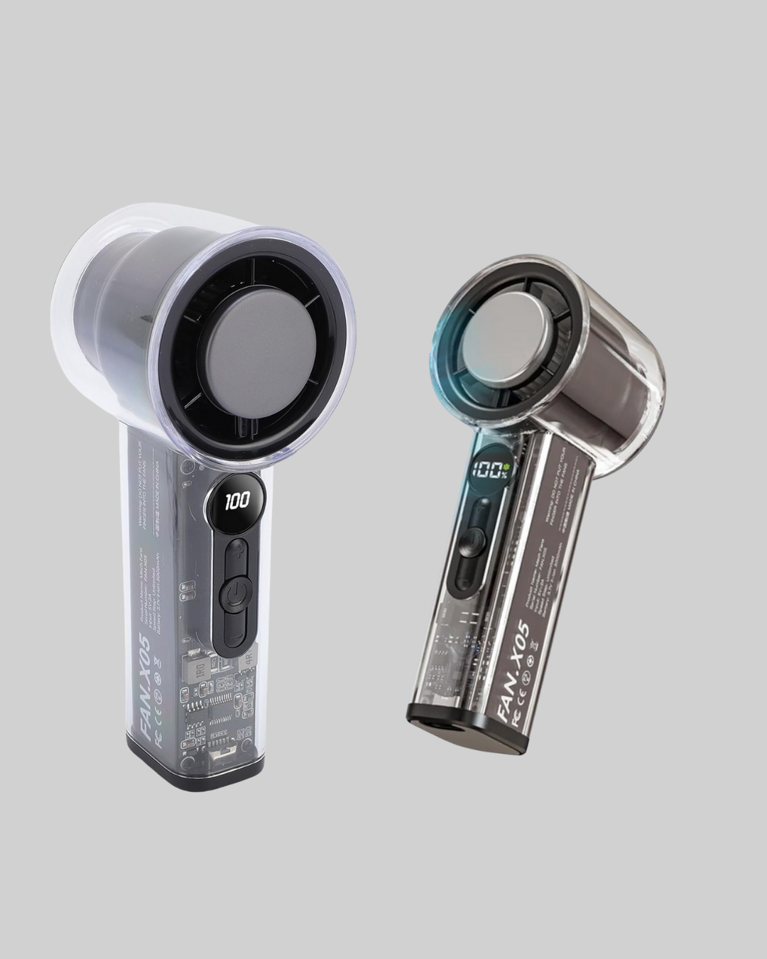 Dijital Ekranlı Şarjlı Mini Fan 100 Kademeli Hız Ayarı - Görsel 4