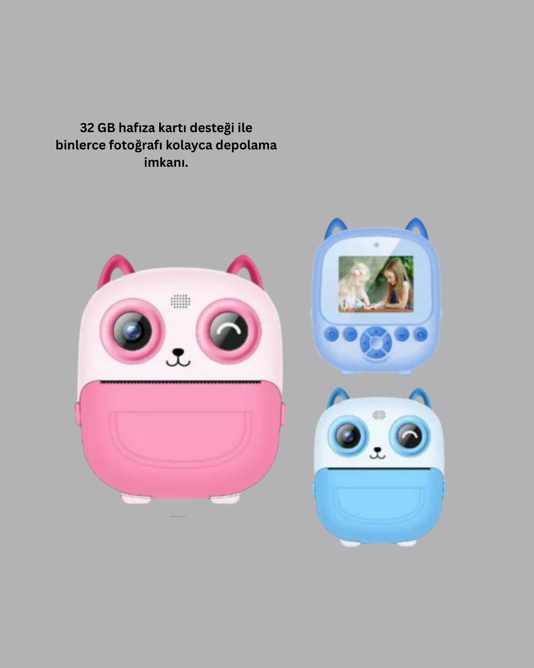 2.4 İnç Ekranlı Çocuk Fotoğraf Makinesi 6X Zoom Özellikli - Görsel 2