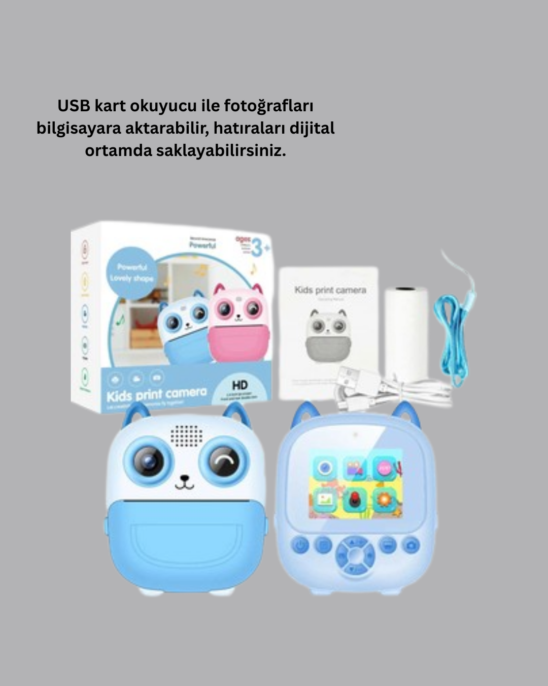 Çocuklar İçin Anında Baskı Dijital Kamera 48MP Full HD - Görsel 4