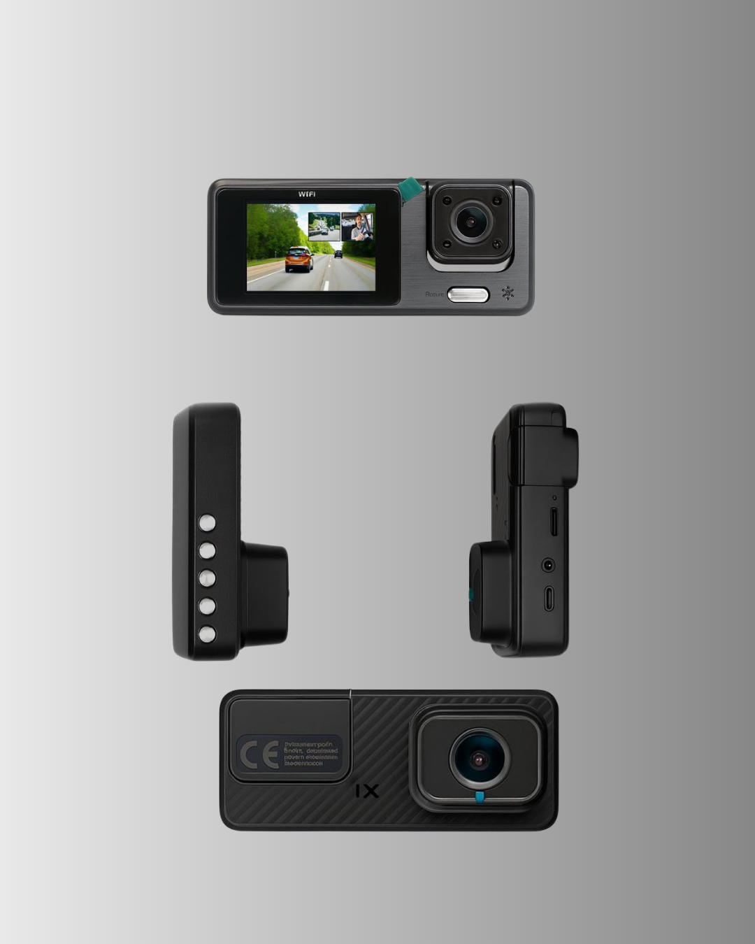 Çok Açılı Araç İçi DVR | Ön İç Arka Kamera Döngü Video Kaydı - Görsel 3