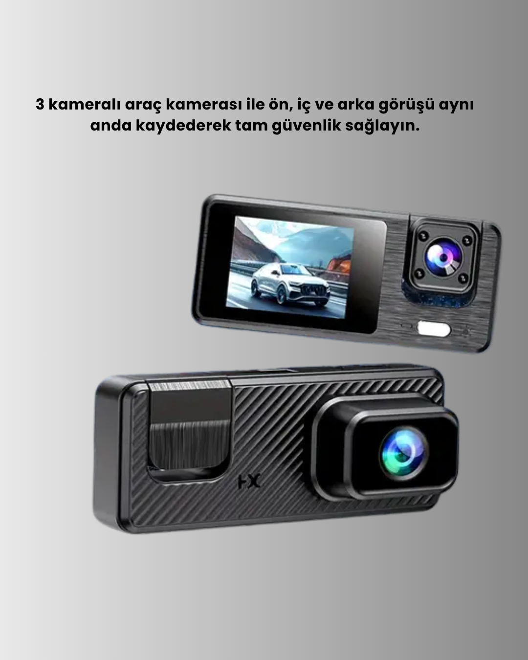 Çok Açılı Araç İçi DVR | Ön İç Arka Kamera Döngü Video Kaydı - Görsel 5