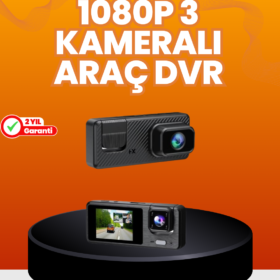 Araç İçi Güvenlik Kamerası | 3 Kanallı 24 Saat Park Kaydı Destekli