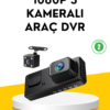 3 Kameralı Araç İçi DVR Kayıt Cihazı  Ön İç Arka Kamera Full HD