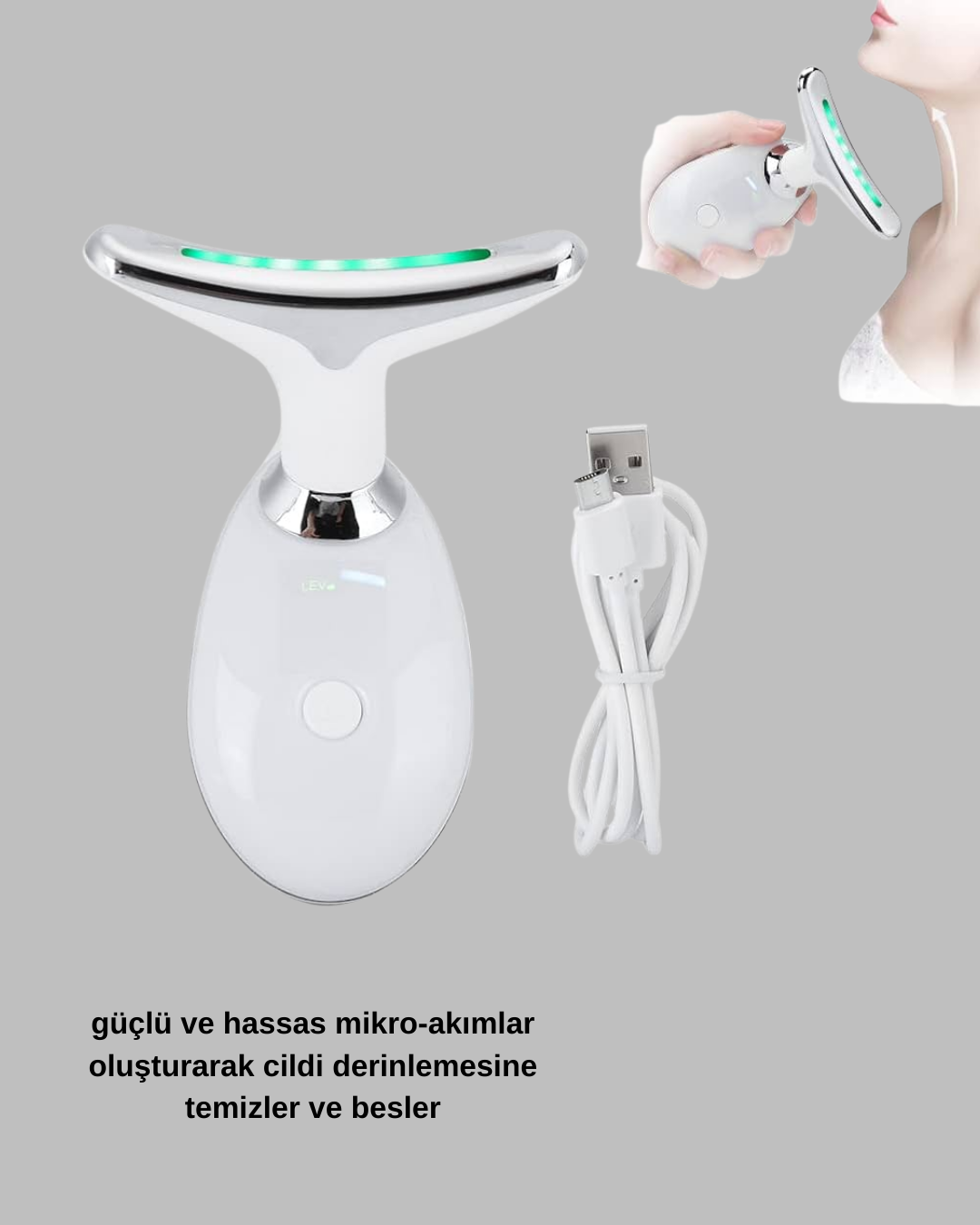 Kırışıklık Önleyici Güzellik Cihazı | Mikro Akım Masaj ve Isı Terapisi - Görsel 3
