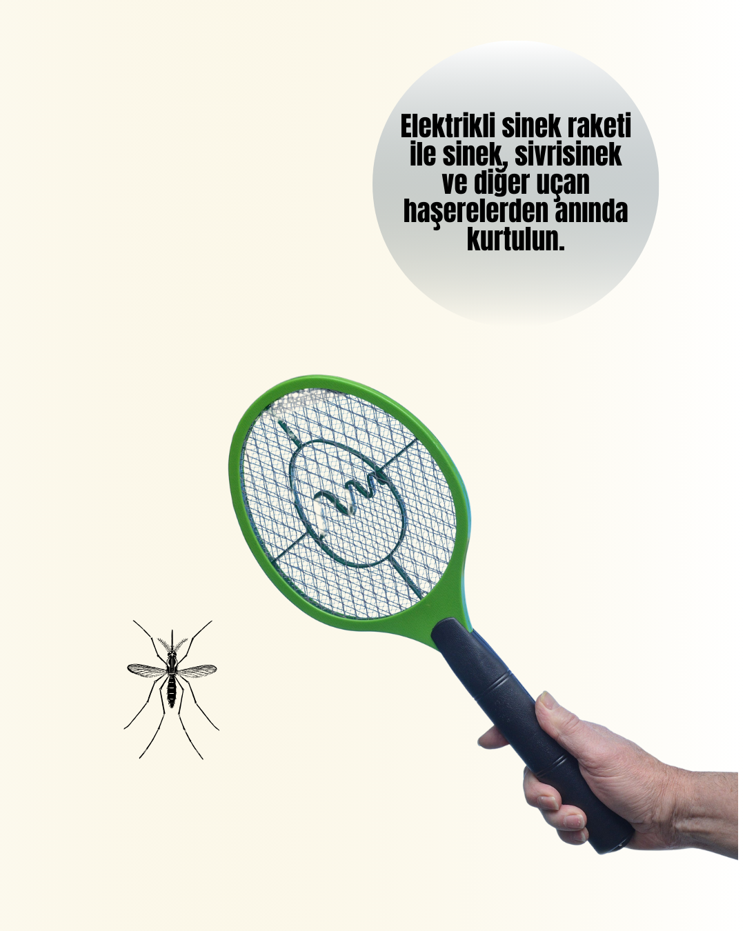 İç ve Dış Mekan Elektrikli Sinek Öldürücü | Hafif ve Ergonomik Tasarım - Görsel 2
