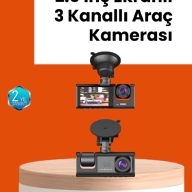 Full HD Araç Kamerası  Çift Yönlü Kayıt ve Darbe Sensörü