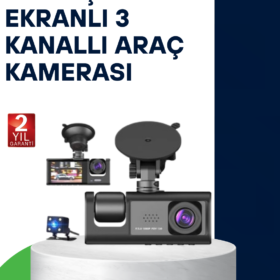 Üç Kameralı Araç Kamerası Full HD Gece Görüş  G-Sensör