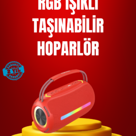 Suya Dayanıklı 20W RGB Hoparlör Bluetooth USB SD Kart ve AUX Girişli