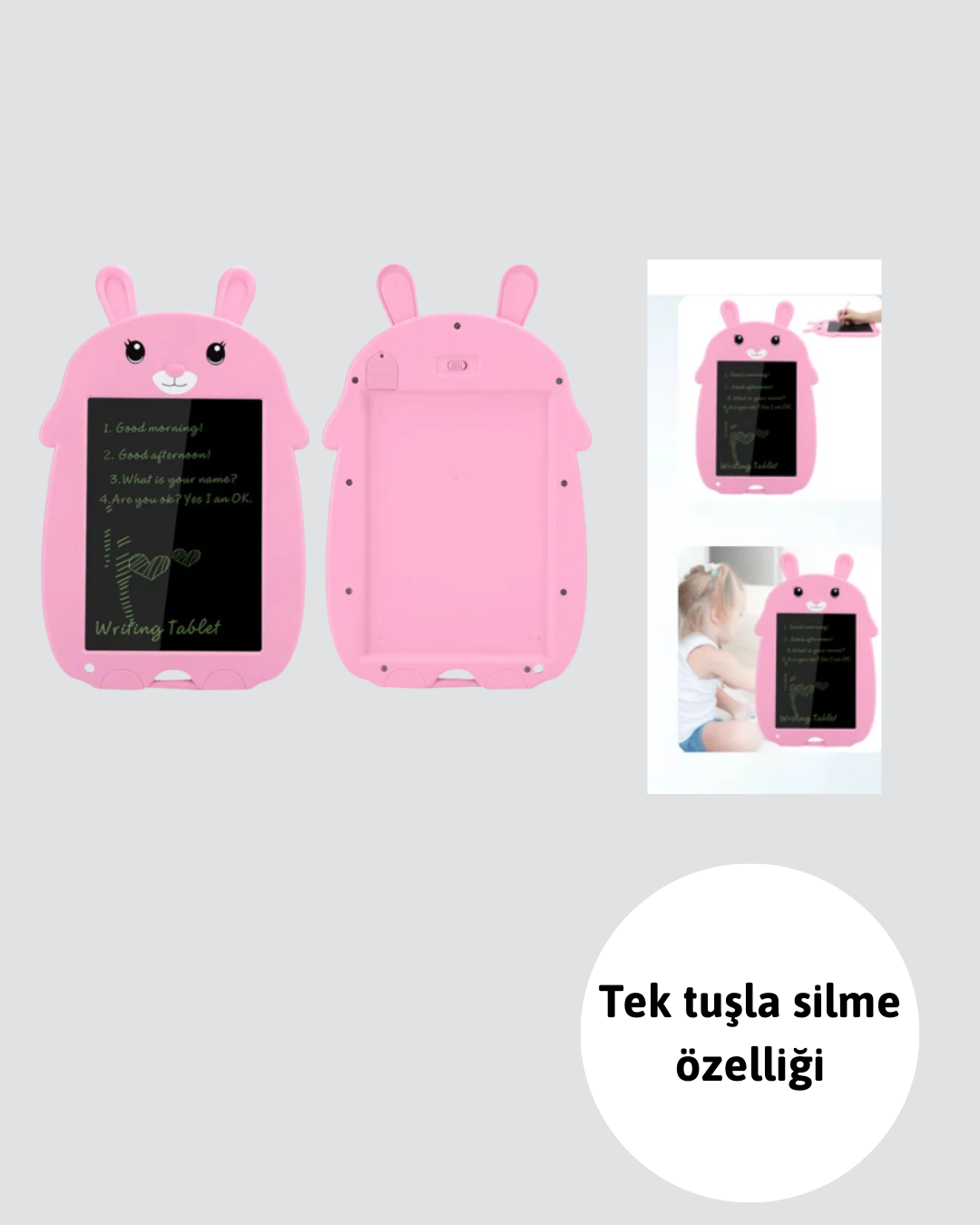 Çocuklar İçin LCD Yazı Tableti | Kilitli ve Göz Yormayan Ekran - Görsel 2